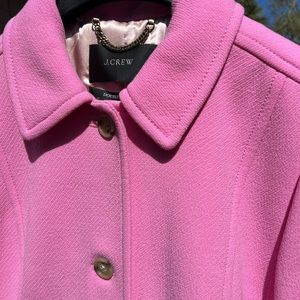 NWT JCrew New Lady Day topcoat in Italian double-cloth wool blend pink size 12